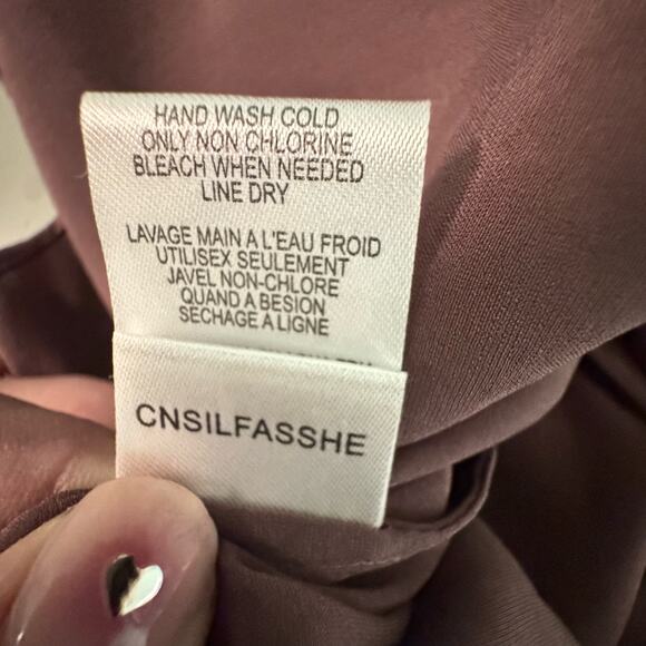 BCBG Max Azria Brown Silk Top Size S 🛸 short sleeve with wrap detail - Picture 10 of 10